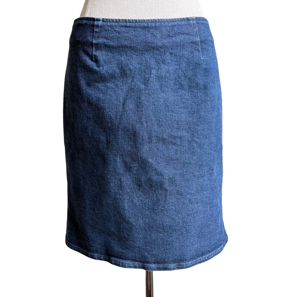 GAP Stretch Denim Skirt Blue Classic Straight Pencil Size 8 Y2K